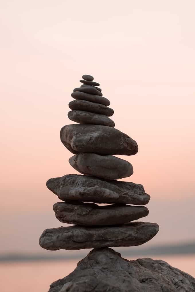 stack of meditative rocks.