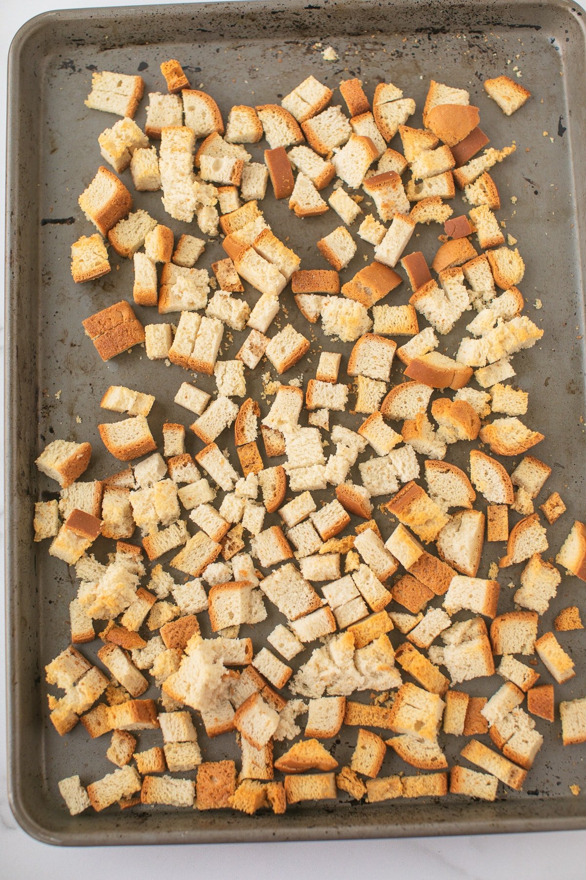 dried bread cubes for stuffing.