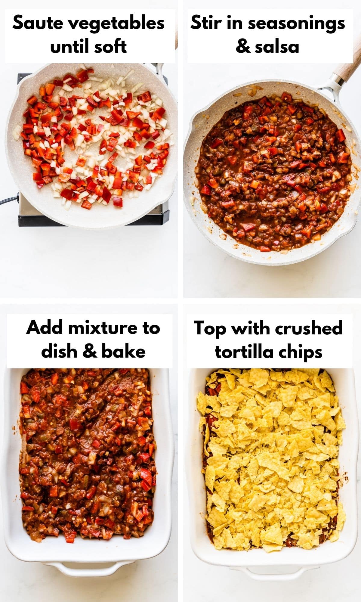 Pictures showing how to make a mexican casserole