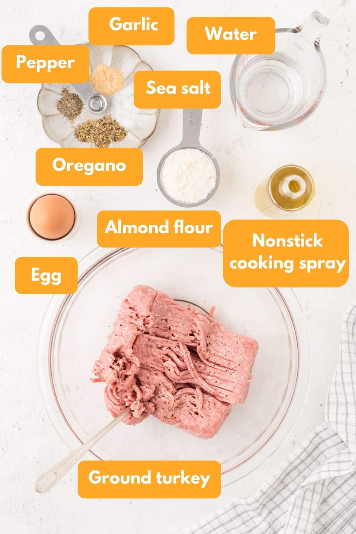 Ingredients for a grain-free turkey burger.