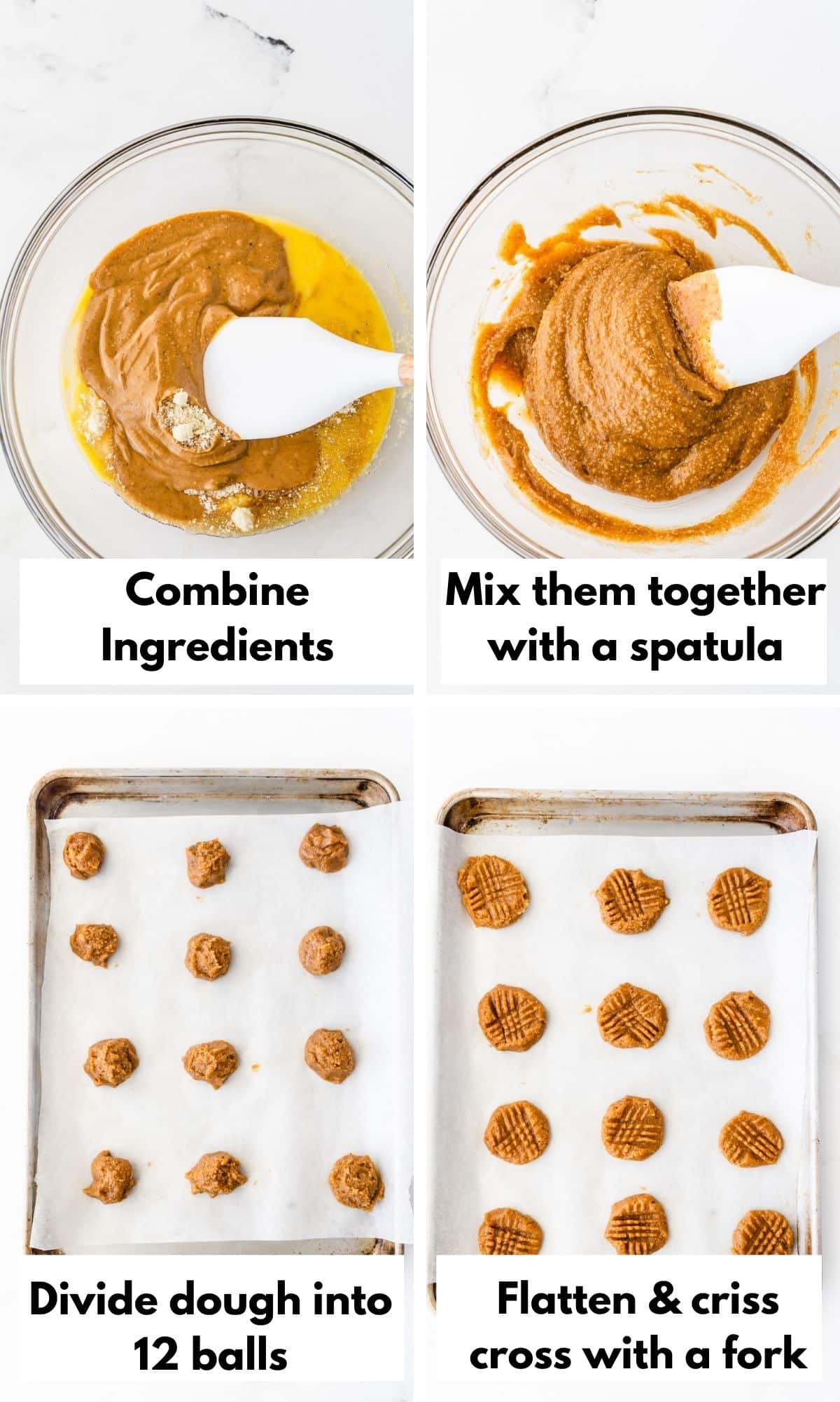 Pictures showing how to make peanut butter cookies