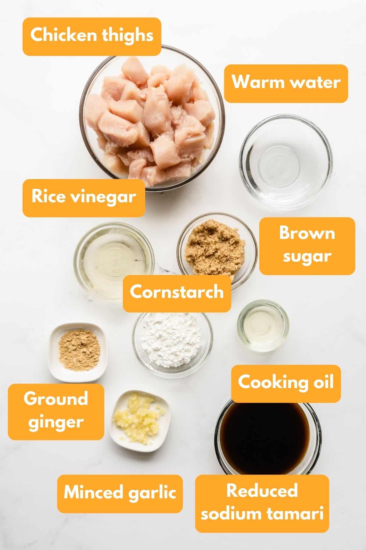 Ingredients for chicken teriyaki 