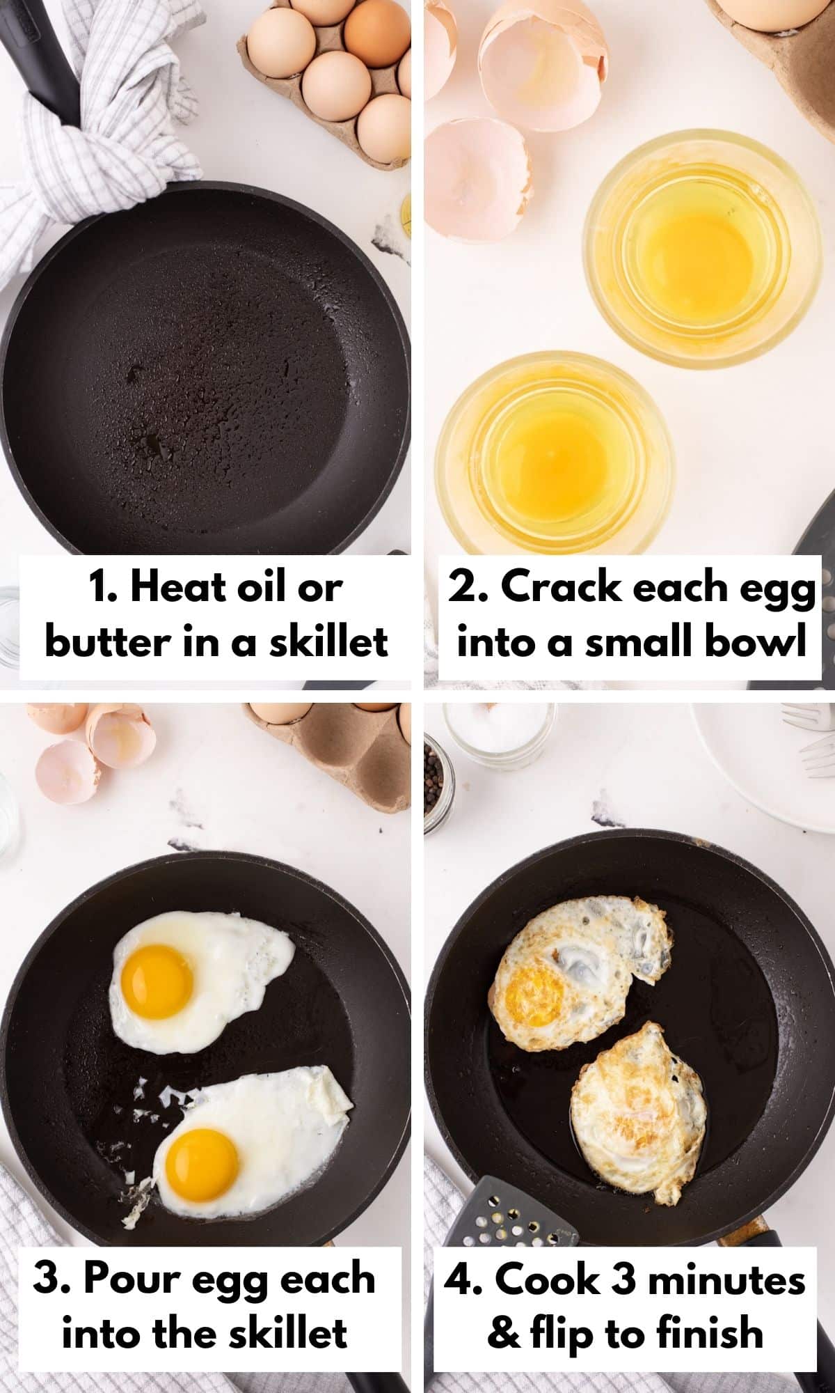 How to fry an egg in four process photos.
