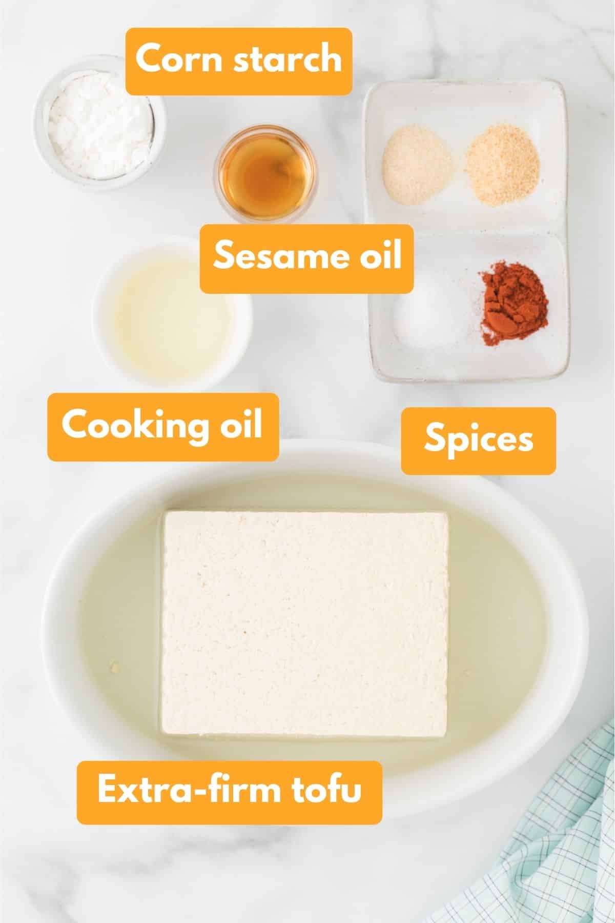 ingredients for crispy tofu