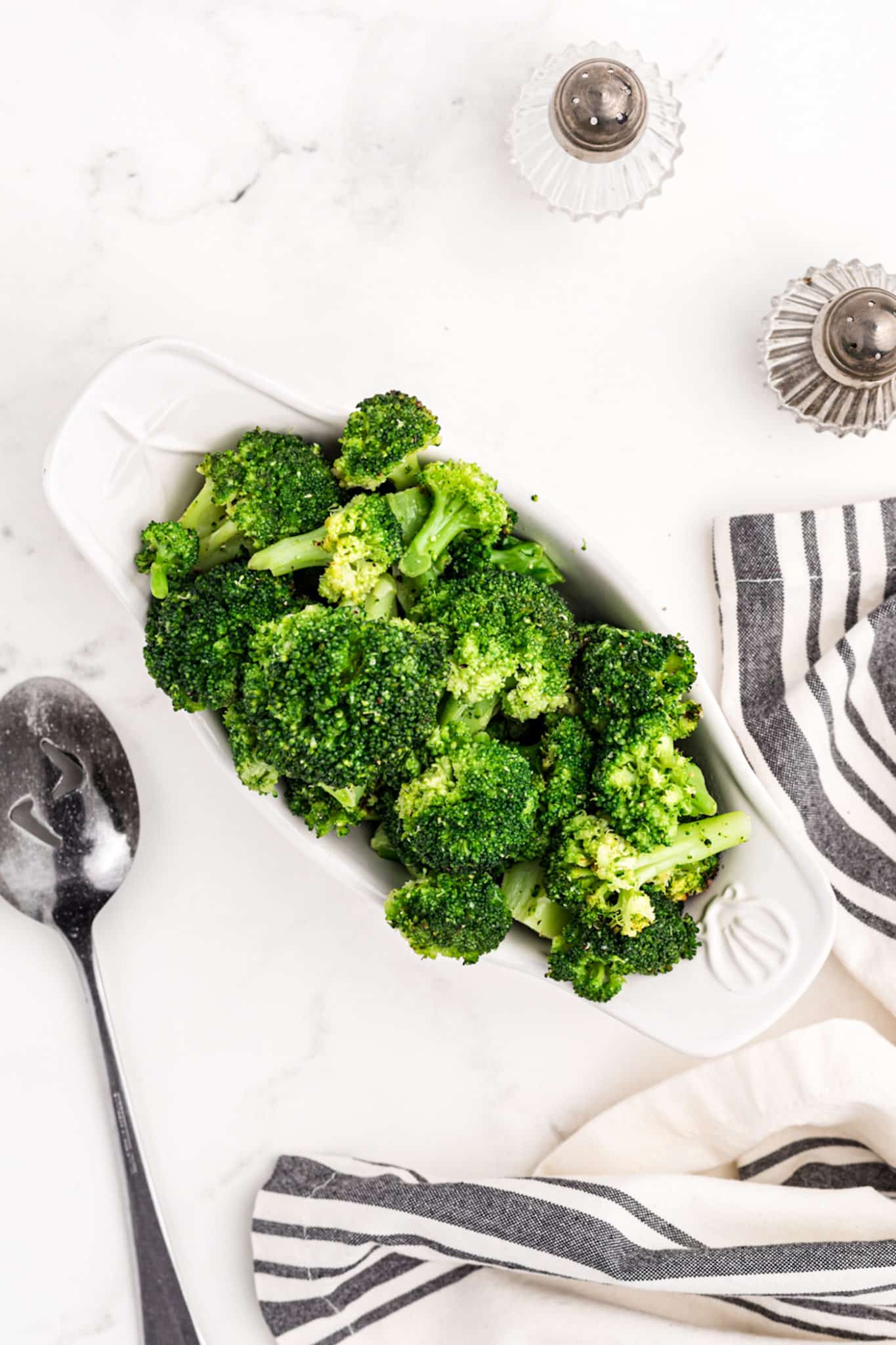 serving tray with broccoli.