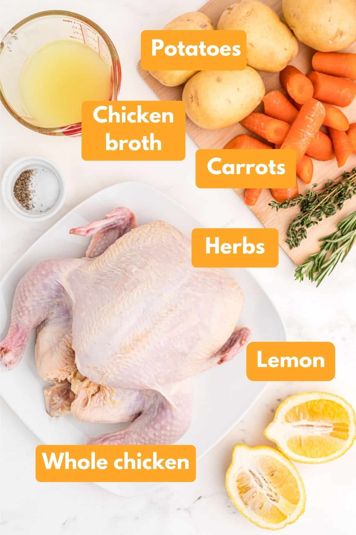 ingredients for instant pot whole chicken.