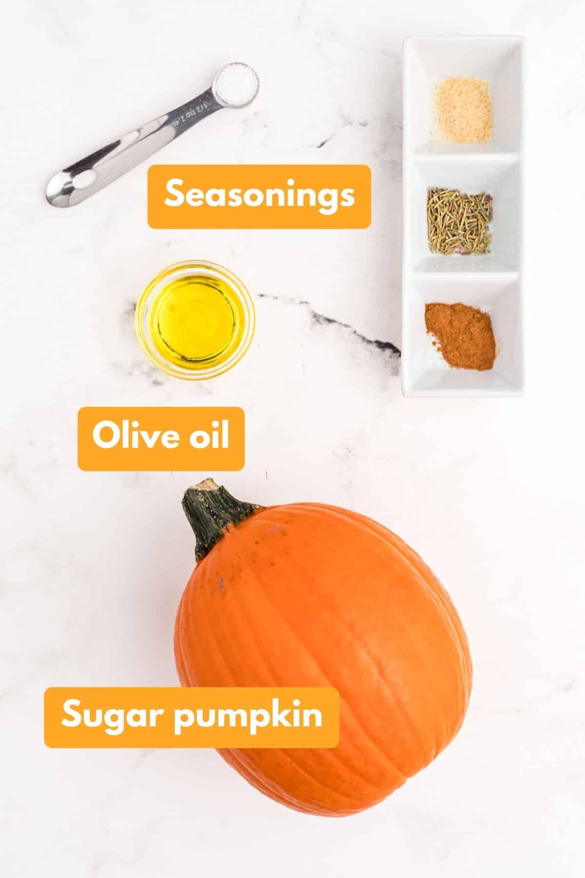 ingredients for air fryer roasted pumpkin
