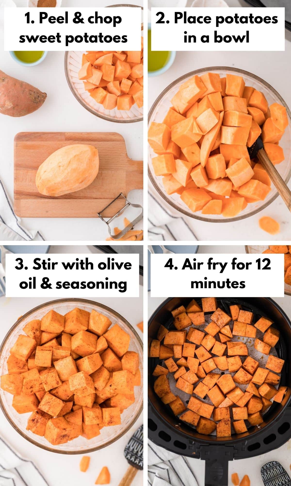how to cook sweet potato cubes in the air fryer.