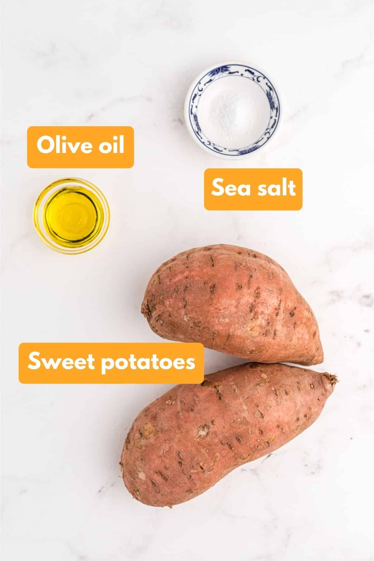 ingredients for sweet potato jack o lanterns.