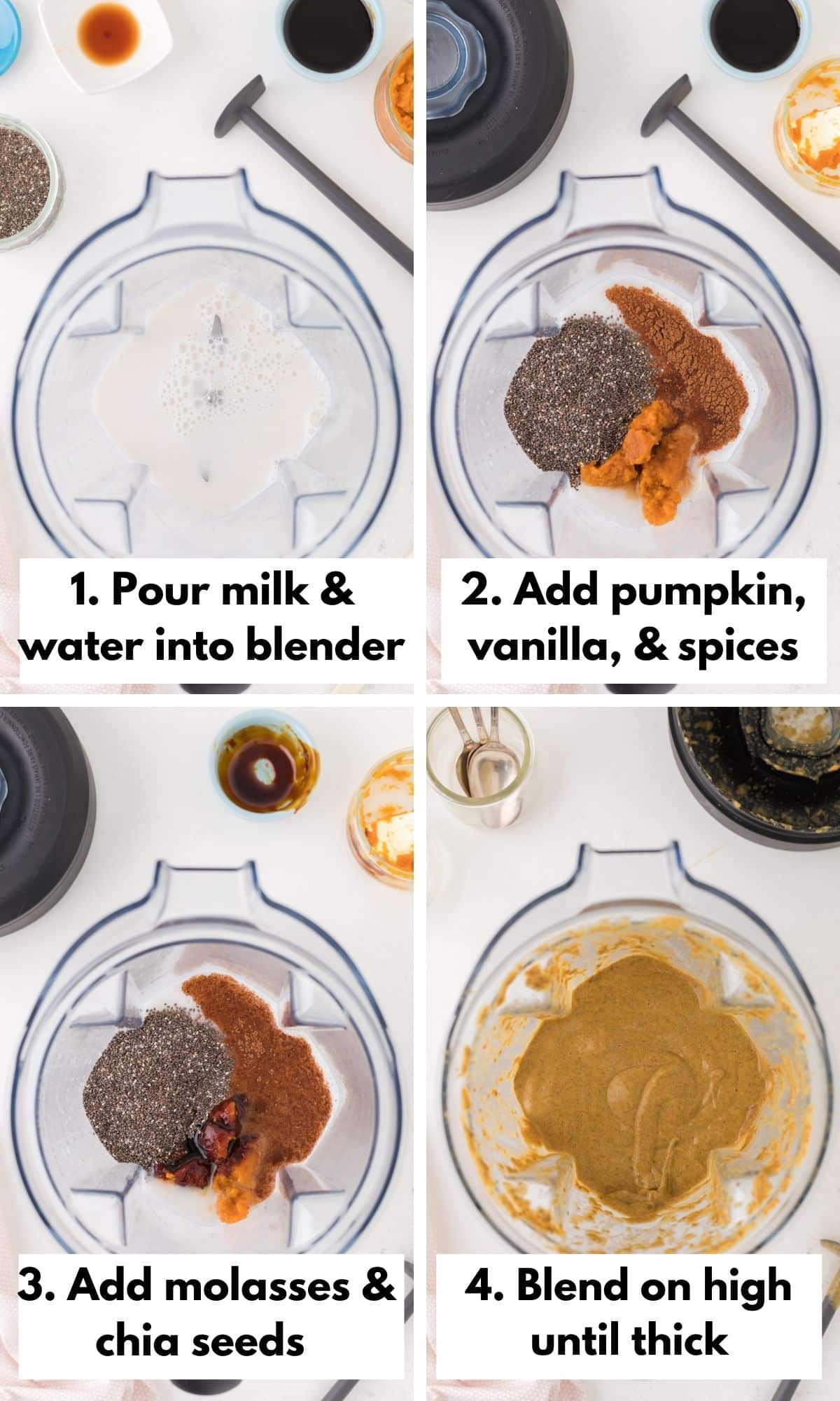 how to make pumpkin chia pudding in a blender.