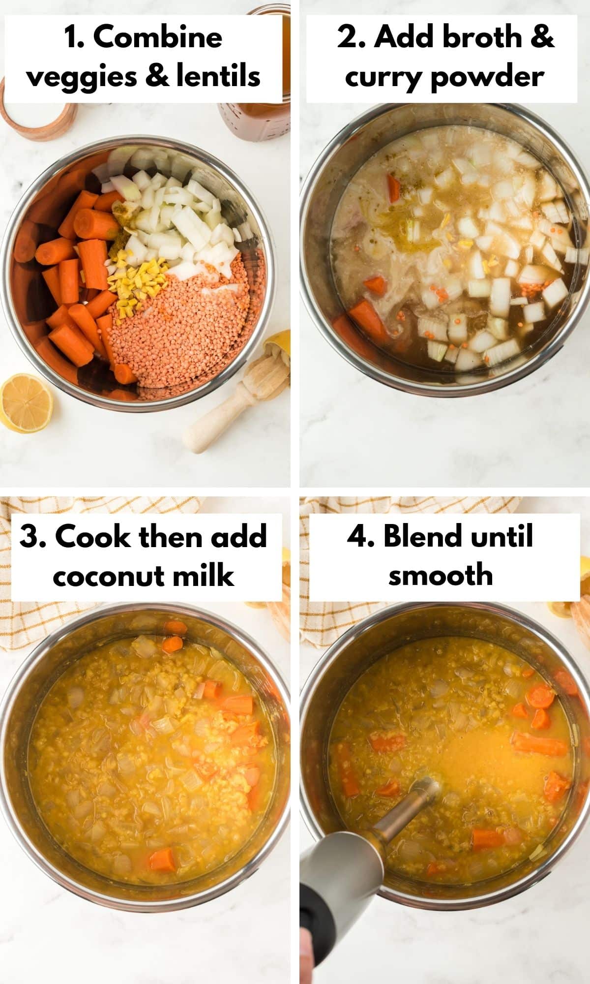 how to make carrot lentil soup.
