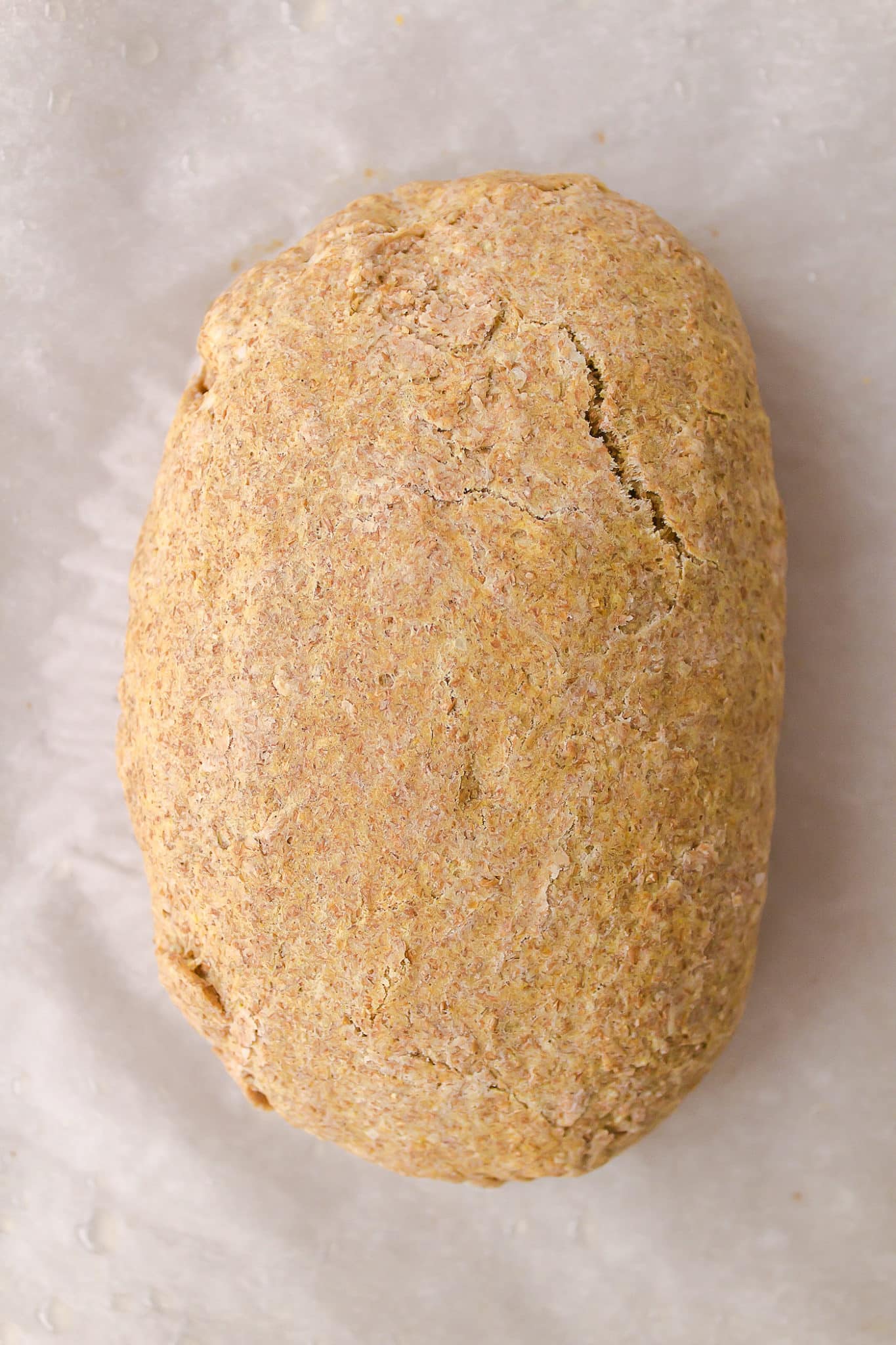 round baked loaf of buckwheat bread.