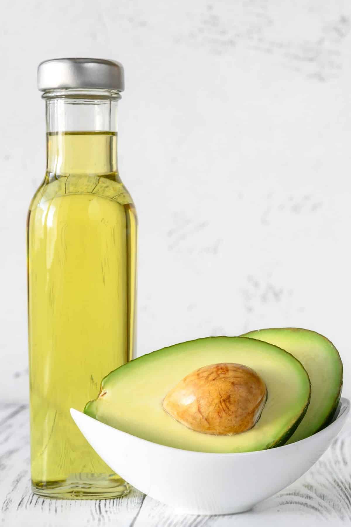 a jar of avocado oil