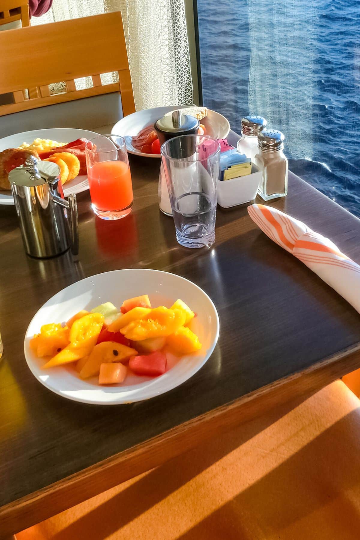 fruit plate on a cruise ship.
